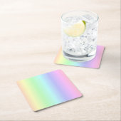 おもしろいブライトキュートカラフルレインボーピンクイエローグリーン スクエアペーパーコースター (インサイチュ)