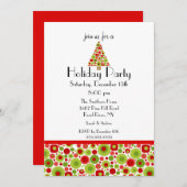 おもしろいブライトクリスマスツリーホリデーパーティ招待状 招待状 (正面/裏面)