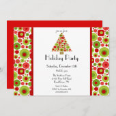 おもしろいブライトクリスマスツリーホリデーパーティ招待状 招待状 (正面/裏面)