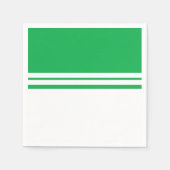おもしろいブライトグリーンホワイトカラーブロックレースストライプズ スタンダードカクテルナプキン (正面)