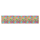 おもしろいブライトサマリーカラー絵を描（ばちゃばちゃ）跳ねるアート ショートテーブルランナー (横)