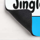 おもしろいブライトスカイブルーホワイトクリスマスジンルベル マウスパッド (コーナー)