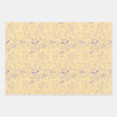 おもしろいブライトハンドドロッドパープルティール(緑がかった色)ピーチクリスマスパーティー ラッピングペーパーシート (正面)