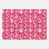 おもしろいブライトピンクアンドペパーミントキャンディーレーン ラッピングペーパーシート (正面2)