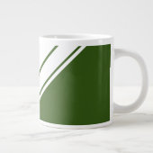 おもしろいブライトレッドフォレストグリーンホワイトレーシングストライプズ ジャンボコーヒーマグカップ (右)