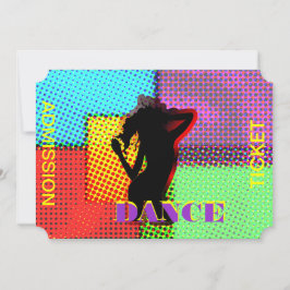 おもしろいブライトレトロダンスアドミッションチケット 招待状