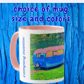 おもしろいブライトヴィンテージキャンペートトレーラー ツートーンマグカップ