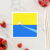 おもしろいブライト航海のイエローブルーセイロートオンシー スタンダードカクテルナプキン (インサイチュ)