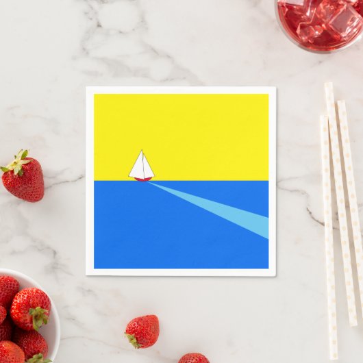 おもしろいブライト航海のイエローブルーセイロートオンシー スタンダードカクテルナプキン (インサイチュ)