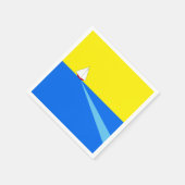 おもしろいブライト航海のイエローブルーセイロートオンシー スタンダードカクテルナプキン (角)