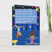 おもしろいブラウンガールズ体操シークレットメッセージ誕生日 カード (裏面)