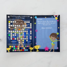 おもしろいブラウンガールズ体操シークレットメッセージ誕生日