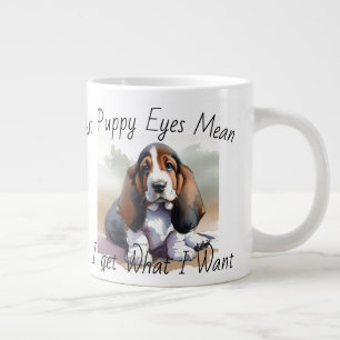 おもしろいブラウンズホワイトPUPPY水彩専門マグカップ ジャンボコーヒーマグカップ
