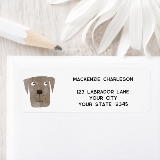 おもしろいブラウンドッグパーソナライズされた差出人住所 ラベル (インサイチュ)