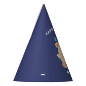 おもしろいブラウンベア子供の誕生日 パーティーハット (左)