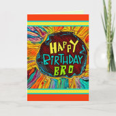 おもしろいブラザー誕生日モダン抽象芸術 カード (正面)