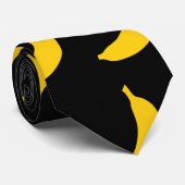 おもしろいブラックと黄色のバナナの果実パターンのネックタイ ネクタイ (ロール)
