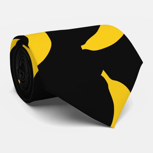 おもしろいブラックと黄色のバナナの果実パターンのネックタイ ネクタイ (ロール)