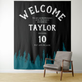 おもしろいブラックアドベンチャージプリンアウトドアフォレストパーティー タペストリー (インサイチュ)