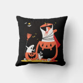 おもしろいブラックウィッチカボチャハッピーハローウィン クッション (裏面)