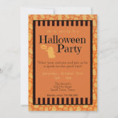 おもしろいブラックオレンジ幽霊かわいいハローウィンパーティ 招待状 (正面)