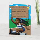 おもしろいブラックガールズトラックスターシークレットメッセージ誕生日 カード (裏面)