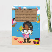 おもしろいブラックガールズパイレーツカラーミーハッピーバースデー カード (裏面)