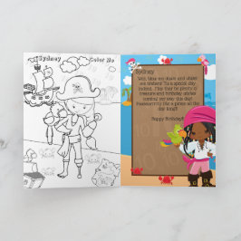 おもしろいブラックガールズパイレーツカラーミーハッピーバースデー カード