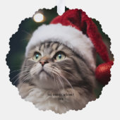 おもしろいブラックキャットマイオウィクリスマスツリー オーナメントカード (裏面)