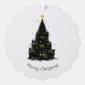 おもしろいブラックキャットマイオウィクリスマスツリー オーナメントカード (正面)