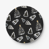 おもしろいブラックキャットマイオウィクリスマスツリー ペーパープレート (正面)