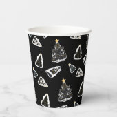 おもしろいブラックキャットマイオウィクリスマスツリー 紙コップ (裏面)