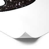 おもしろいブラックグリッター口ひげ ポスター (角)