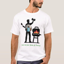 おもしろいブラックシルエットグリルダッドフィットネス写真 Tシャツ