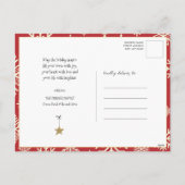 おもしろいブラックスクリプトサンタトナカイ名クリスマス シーズンポストカード (裏面)