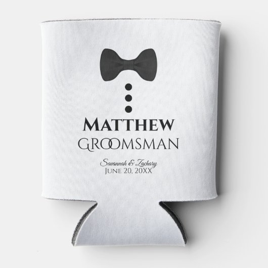 おもしろいブラックタイグロ結婚ムスマンの泡クーラーボックス 缶クーラー (正面)