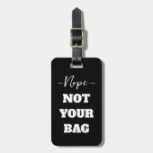 おもしろいブラックノーペノウザーズバッグ文字 ラゲッジタグ (正面縦)