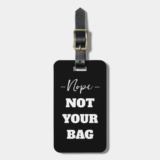 おもしろいブラックノーペノウザーズバッグ文字 ラゲッジタグ (正面縦)