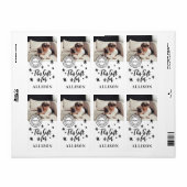 おもしろいブラックパーソナライズされたスクリプト写真名ギフト ラベル (フルシート)