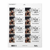 おもしろいブラックパーソナライズされたスクリプト写真名ギフト ラベル (フルシート)