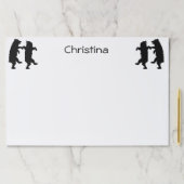 おもしろいブラックベアーシルエット踊りオンホワイト ペーパーパッド (インサイチュ)