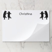 おもしろいブラックベアーシルエット踊りオンホワイト ペーパーパッド (折り畳み)