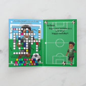 おもしろいブラックボーイサッカー秘密メッセージハッピーバースデー カード (内部)
