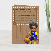 おもしろいブラックボーズバスケットボールワードサーチ誕生日 カード (裏面)