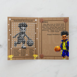 おもしろいブラックボーズバスケットボールワードサーチ誕生日 カード