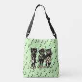 おもしろいブラック猫遊のフィドルサックス・ギター クロスボディバッグ (裏面)