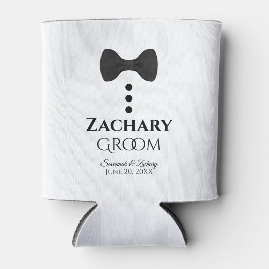 おもしろいブラック結婚タイグルームズフォームクーラーボックス 缶クーラー (正面)