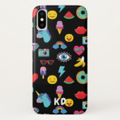 おもしろいブラック80のアイコン絵文字パターン Case-Mate iPhoneケース (裏面)