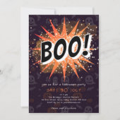 おもしろいブラック&オレンジブハロウィーン招待状 招待状 (正面)