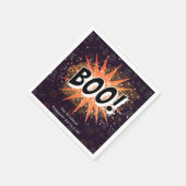 おもしろいブラック&オレンジブハロウィーン スタンダードカクテルナプキン (角)